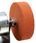 Heavy Duty Bench Sander Featuring Badass Grinding Power And Adjustable Dual Wheels close-up of grinding wheel for precision metal and wood work.