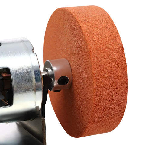 Heavy Duty Bench Sander Featuring Badass Grinding Power And Adjustable Dual Wheels close-up of grinding wheel for precision metal and wood work.