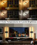 Battery Operated Wall Sconces Set Of 2 Rechargeable Wireless Wall Lights 360 Rotatable Magnetic Modern Lamps showing 4 color temperatures and brightness levels.