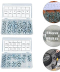 Healifty Heavy Duty Grease Nipples Kit: 260 Pc Assortment Of M6 M8 M10 Galvanized Fittings For Automotive Bearings And Mechanical Assemblies To Fix Compatibility Issues And Keep Your Ride Running Smooth. Open case of galvanized grease nipples, M6 M8 M10 sizes, straight and angled.