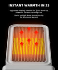 Fast 2 Second Warmth Ceramic Space Heater For Indoor Use showing heated ceramic element with arrows