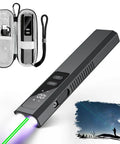 4-In-1 EDC Flat Flashlight USB-C Rechargeable Magnetic Slim Handheld Light with UV 395nm, green laser pointer, and case