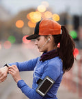 Woman jogging wearing Breathable Summer Trucker Cap For Men With Anti Sweat Band, Versatile Outdoor Hat For Fishing, Sailing