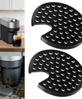Black Drip Tray Grid Cup Mug Rest for Nespresso Vertuo Next N910, shown in two angles, durable and leak proof design.