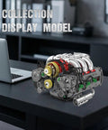 Flat Engine Building Set With Working V8 Model Kit Mini Engine Scale Model For STEM DIY Project Dope Hands On Building Toy 2375 Pieces on desk