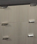 3 Inch Back Mount Finger Edge Pull Brushed Nickel Finish on cabinet drawers, modern durable cabinet hardware for furniture