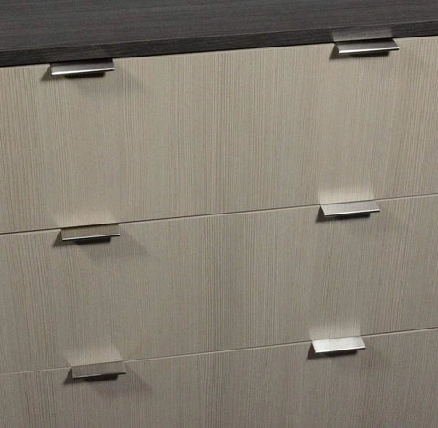 3 Inch Back Mount Finger Edge Pull Brushed Nickel Finish on cabinet drawers, modern durable cabinet hardware for furniture