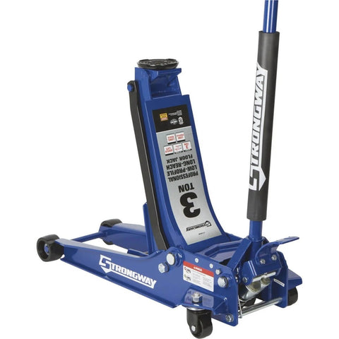 Long Reach Low Profile Floor Jack For Low Clearance Cars, 3 Ton Capacity, Quick Lift Foot Pedal, Dual Piston Pump, Easy Hands Free Lifts