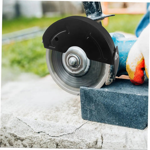 Black enclosed angle grinder protective cover guard with easy install, heavy duty safety shield for cutting concrete block