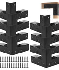Heavy Duty Steel Corner Support Brackets For Work Bench And Diy Shelving Right Angle L Brackets with black powder finish and screws.