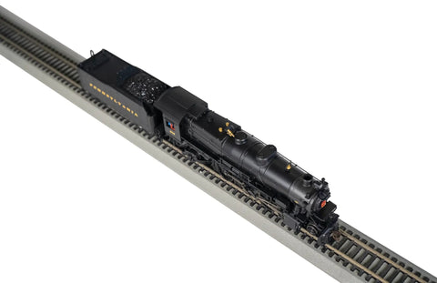K4 Four Six Two Pacific Locomotive With Dope DCC WOWSound PRR 612 HO Scale model on track, top view