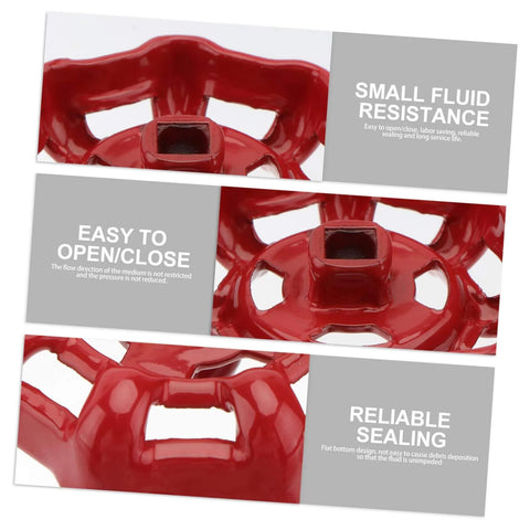 Shut Off Valve Knob With Red Handle For Water Fittings Gate Ball Valve No Pressure Reduction Brass Construction, close-up view
