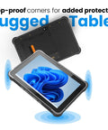 Built Different 10.1 Inch Rugged Tablet With High Speed Barcode Scanner Windows 11 Pro on a solid drop-proof device.