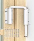 Updated Aluminum Alloy Patio Sliding Door Loop Lock For 90 And 180 Degree U Track Latch installed on wooden frame with screws