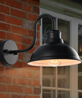 Gooseneck Barn Light Fixture For Outdoors 8 Inch Farmhouse Exterior Vintage Wall Mount Lighting Anti Rust Waterproof Matte Black