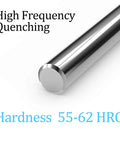 Close-up of Two Piece Chrome Plated Linear Rail Rod 10mm By 350mm For CNC 3D Printer And DIY Machines Case Hardened To 55 To 60 HRC