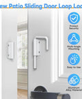 Patio Sliding Door Loop Lock Two And Three Eighths Inch U Shaped Loop Latch 90 And 180 Degree Kid Proof Home Security Lock
