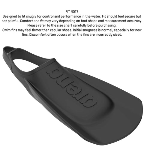 Unisex Lightweight Swim Training Fins With Open Heel Design, Silicone Short Blade Flippers, Black, Size 7.5-9, side view