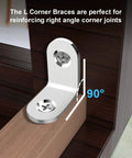 Beefy Heavy Duty Stainless Steel L Brackets Set With 100 Screws 90 Degree Right Angle Shelf Corner Braces for wood support