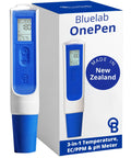 Bluelab OnePen 3 In 1 Temperature, EC PPM And pH Meter with Super Fast Readings on display, Bluetooth, and waterproof IP68