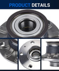 Rear Wheel Bearing And Hub Assembly Non ABS Pair For Audi A3 2006-2020 and VW, multiple views showing flange and lug detail