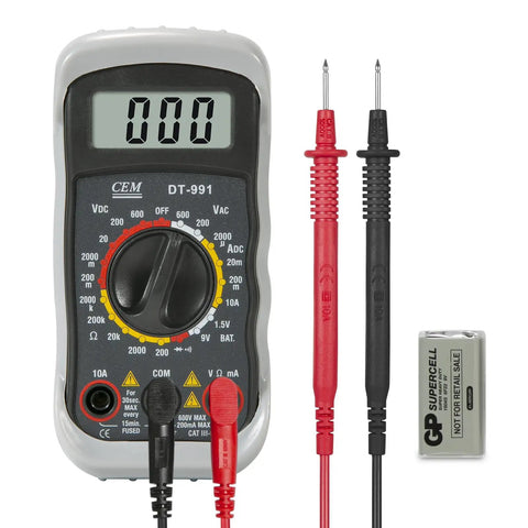 Versatile Digital Multimeter 600 Volt AC DC Voltage Meter With Backlit LCD Display 10 Amp DC Current 40 Meg Ohm Resistance