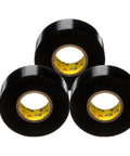 Three rolls of Heavy Duty Vinyl Electrical Tape Workhorse Grade 0 to 221 Fahrenheit Temperature Range displayed on white background.