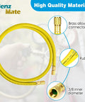 72 Inch 3/8 Inch HVAC Vacuum Hose Pro Grade With Standard 3/8 X 3/8 Flare Fittings Low Resistance High Flow Yellow