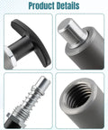 Close-up views of Hard Core Heavy Duty Quick Release Spring Loaded Pull Pin With Super Grip T Handle Knob, highlighting design details.