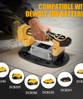 Heavy Duty Tile Vibration Tool With 9-Inch Suction Cup Delivers 551 Lbs Lift, Handheld Tiling Vibrator in use on tile surface