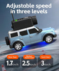 WLtoys 1 To 64 Scale Mini RC Car With 720P HD FPV Camera, Blue car showing adjustable speed levels for drifting.