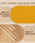 10 Frame Medium Bee Super Box With Beeswax Coating frames and foundations, featuring food-grade plastic and pine wood materials