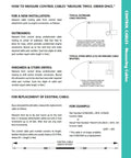 Diagram explaining how to measure Marine Steering Control Cable with focus on installation for pre 1993 Mariner 40 HP and below.