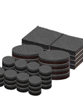 Close-up of 44 Piece Furniture Pad Set With No Slip Self Adhesive Felt Pads For Chair And Table Legs, showing various pad sizes.