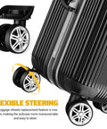 Universal 2 Pairs Luggage Wheels Replacement Kit For Suitcases And Travel Trunks with double row casters installed on suitcase
