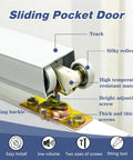 4 Foot Commercial Grade Sliding Pocket Door Hardware Kit with Aluminum Box Rail showing rollers and track system