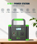 Portable On The Go Solar Generator Power Station With 288.6Wh Capacity, 330W Pure Sine Wave AC Output And 600W Peak Surge, shown on desk