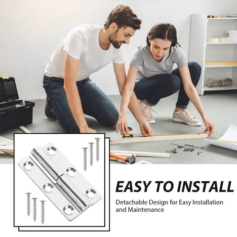 4 Pack Stainless Steel Lift Off Door Hinges For Doors, Windows, And Shoe Cabinets, hardware with measuring tape and screws