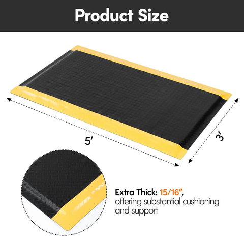 Built Like A Tank Heavy Duty Anti Fatigue Mat For Standing Desks 3 By 5 Feet Industrial Diamond Plate Memory Foam Cushion Relieves Back And Leg Soreness Killer Ergo Floor Support