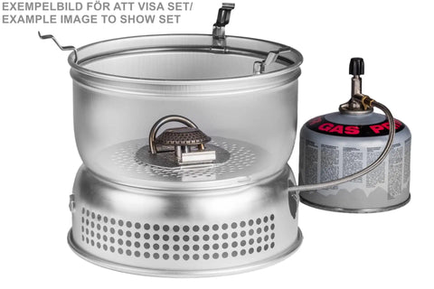 27-3 UL Stove Kit With Gas Burner, Ultralight Aluminum Cook Set With Two 1L Pots And 7.25 Inch Nonstick Fry Pan, Backcountry Camping Gear