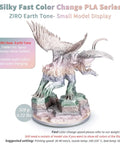 Earth Tone Silk PLA Filament With Dope Gradient Color Change For 3D Printing on model, glossy gradient sculpture display