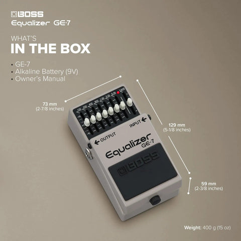 Image of 7 Band Graphic EQ Pedal For Guitarists With 100 Hz To 6.4 kHz Tones, Compact And Rugged, Each Band Boost Or Cut Up To 15 dB.