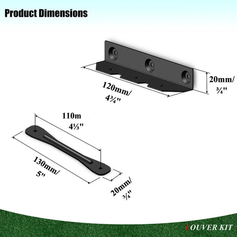 Deck Sunblind System Brackets For Louvers And Shutters, Heavy Duty Steel Louver Hardware Kit With Powder Coated Finish, Pergola Brackets Built To Hold Up To 11 Boards, 48 Inches Span, Weather Resistant And Built To Last