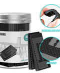 Plastic Leveling Shims Set 36 Pieces In A Jar for DIY Furniture Levelers with flexible, anti-slip design shown in detail.