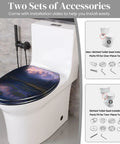 Elongated Resin Toilet Seat for Bathroom on a white toilet; installation accessories included for easy fitting.