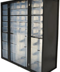 Large 39 Drawer Plastic Storage Organizer for DIY Projects and Garage, stackable bin system with transparent drawers