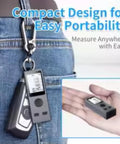 Pocket Size Laser Distance Meter 164 Ft Range USB Rechargeable Pythagorean Mode compact and portable design for easy measurement.
