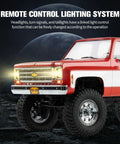 Chevrolet K10 One Eighteen Scale RC Truck With 4WD Dual Speed Switch LED Lights Off Road Crawler For Adults in Red lighting up