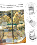 POPETPOP glass door hinge set for cabinets; stainless steel clamp hinges with screws, high load capacity collage views
