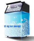 Portable Countertop Ice Cube Maker With Quiet Self Cleaning System And Sleek Led Panel drops fresh crisp cubes fast with 15 kg storage.